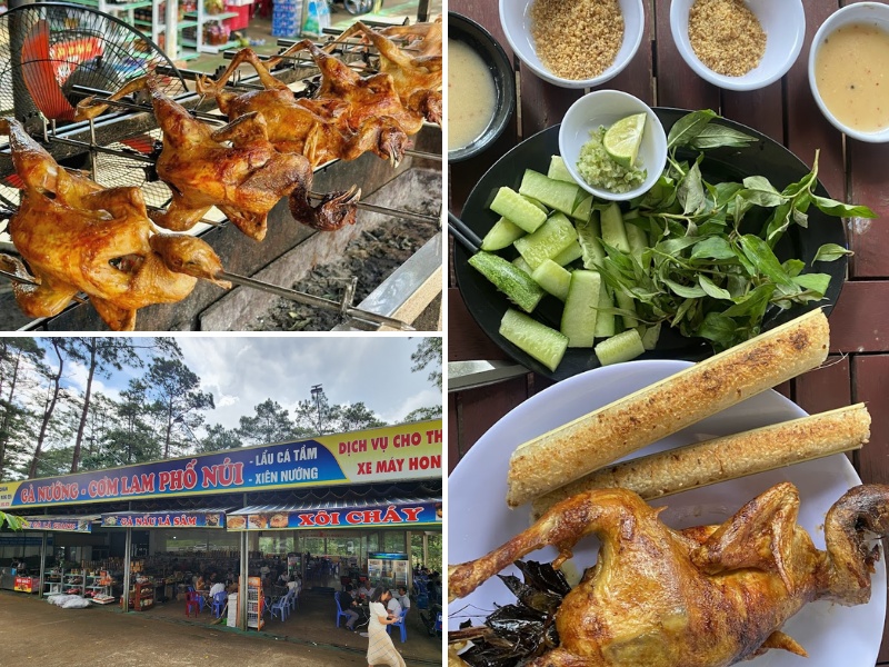 Quán cơm lam gà nướng ngon ở Măng Đen