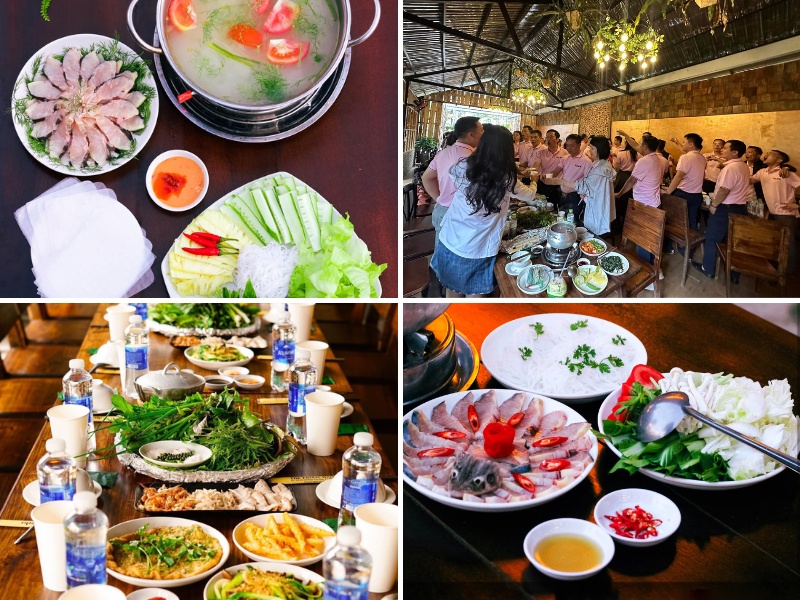 Quán lẩu cá tầm ngon ở Măng Đen